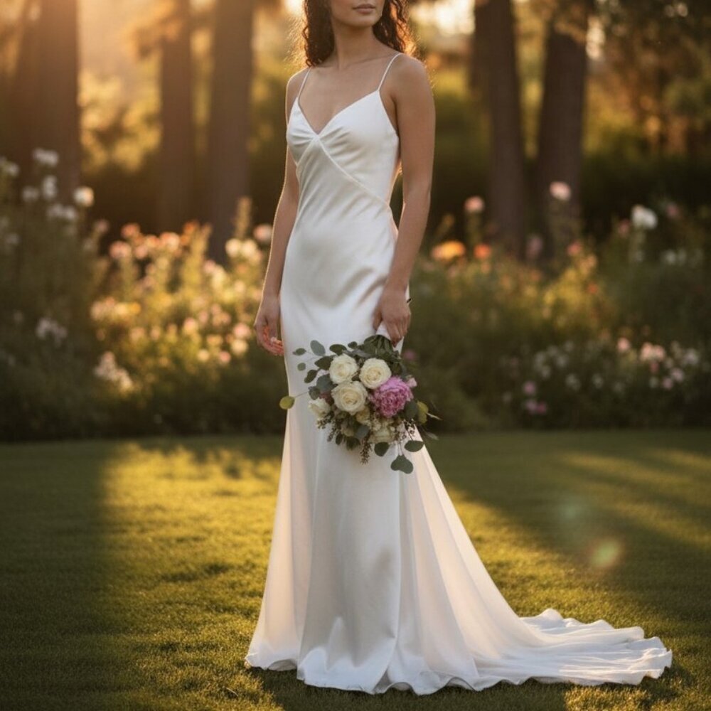 🤍 NOEL & JEAN by Katie May Ivory White Breathless Twist Bodice Trumpet Gown 10
